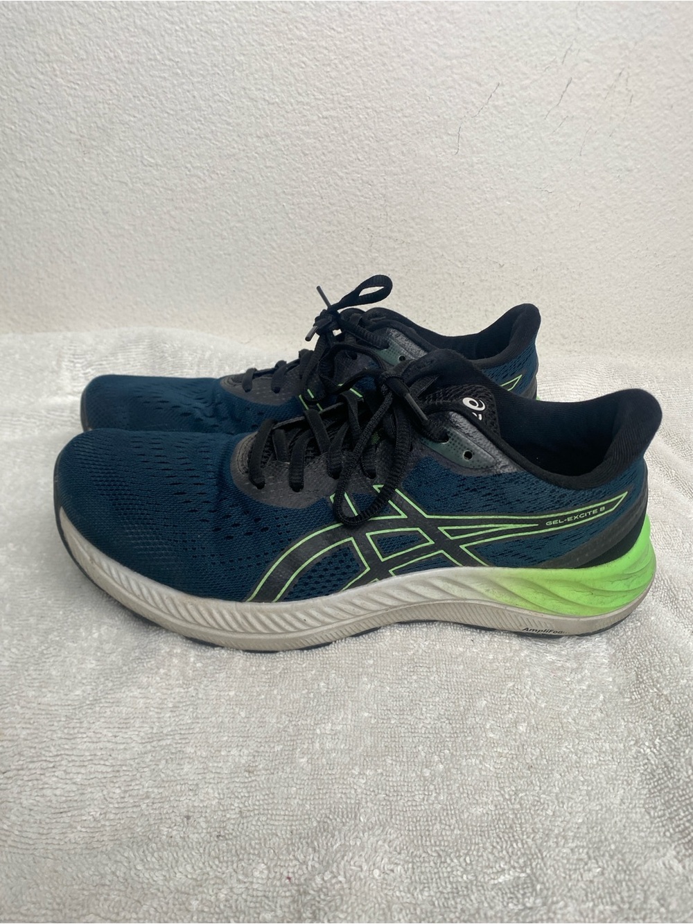 Asics Men's Blue Green Amplifoam Athletic Sneaker Size 8 Running Activewear Gym